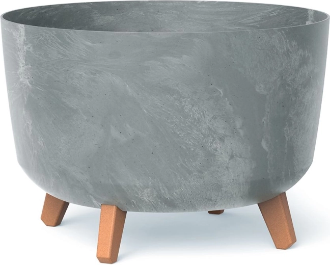 Pflanzkübel mit Betoneffekt auf Füßen 33,9 cm – grau