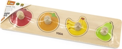 Holzpuzzle mit Knöpfen – Obst