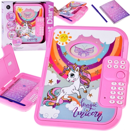 Interaktives kodiertes geheimes Tagebuch 2-in-1 Magisches Einhorn