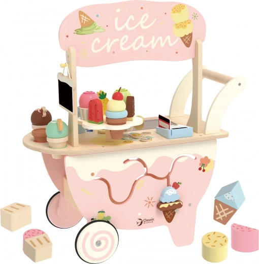 Classic World Holz Eiswagen 3 in 1 Wagen 40 el.