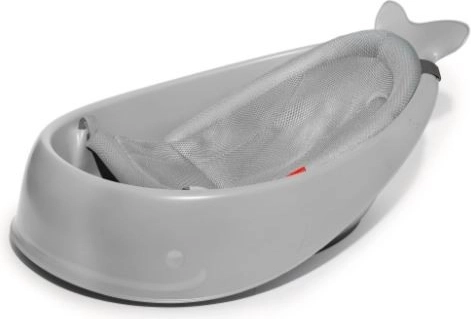Skip Hop Badewanne Moby mit ergonomischer Einlage, 3 Phasen, grau