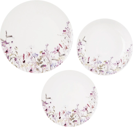 Porzellan-Tafelset mit Blumenmotiv LOUKA, 18 Teile