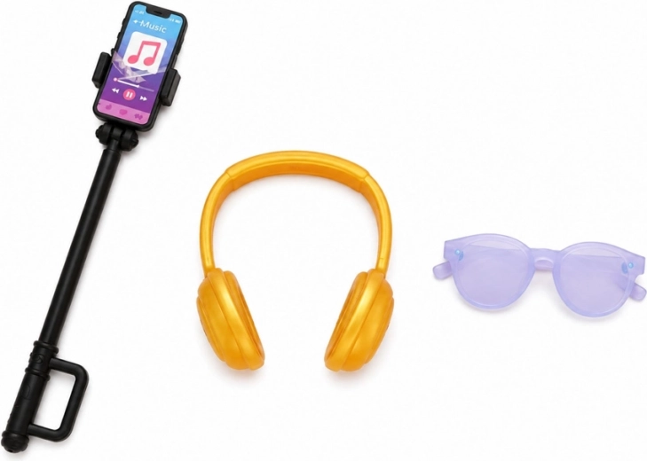 Stylische Accessoires: Brille und Kopfhörer