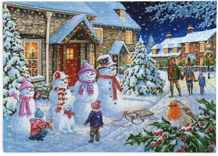 House of Puzzles Verschneiter Spaziergang mit der Familie – Puzzle mit 250 großen Teilen