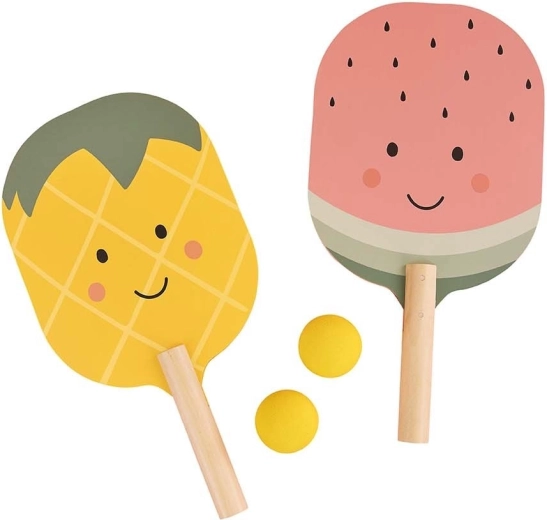 Zwei fröhliche Schläger: Ananas und Wassermelone