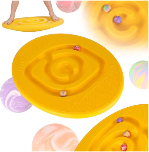 Kinder-Balanceboard mit Labyrinth, gelb