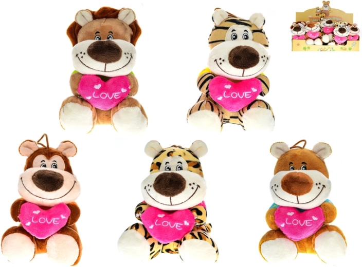 Plüsch-Safari-Tier mit Herzchen Love 15 cm