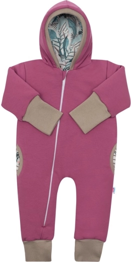 Gefütterter Frühlingsoverall mit Kapuze New Baby Spring rosa-violett