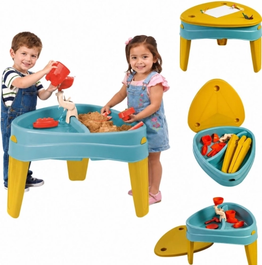 Febr multifunktionaler 3-in-1-Wassertisch und Sandkasten mit Abdeckung