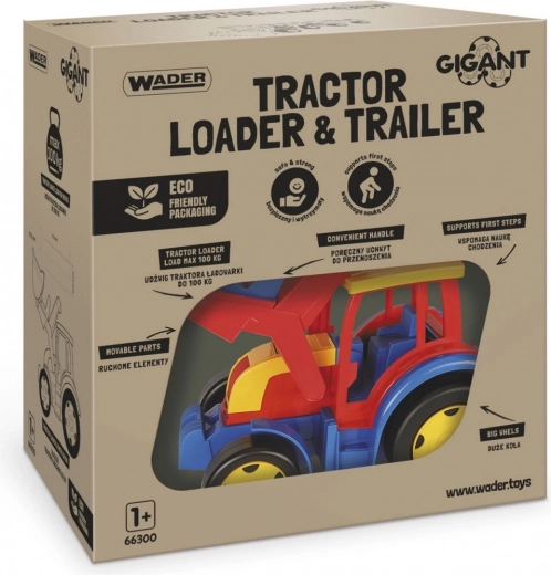 Wader Gigant Traktor mit Frontlader und Anhänger 117 cm