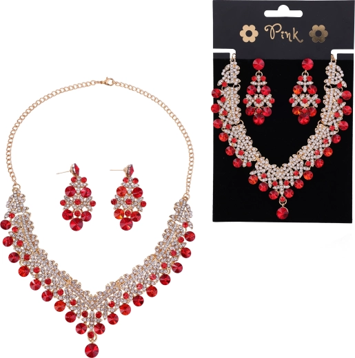 Rosa Set aus Halskette und Ohrringen Princess Dream