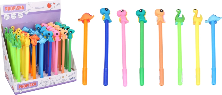 Stift mit Dinosaurier-Deko, blaue Mine