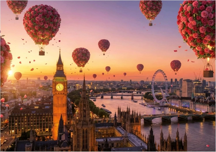 Educa Puzzle Blumen-Heißluftballons 1000 Teile