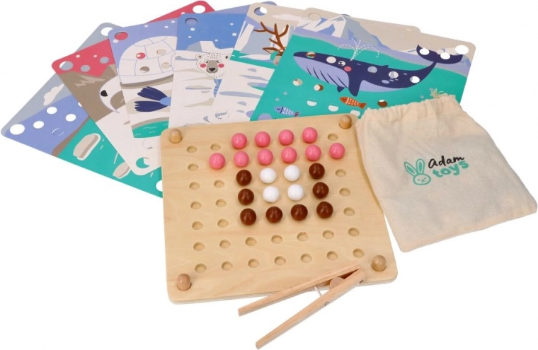 Holz-Motorikspiel mit Kugeln – Tiere der Arktis (ADAM TOYS)