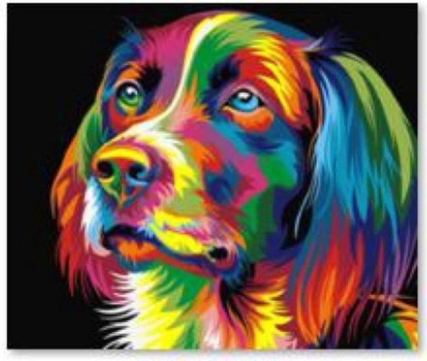 Diamantmalerei – Bild Hund (farbig) 30 × 30 cm