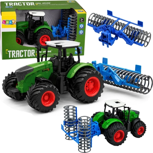 Landwirtschaftlicher Traktor mit Bodenwalze 1:24 grün