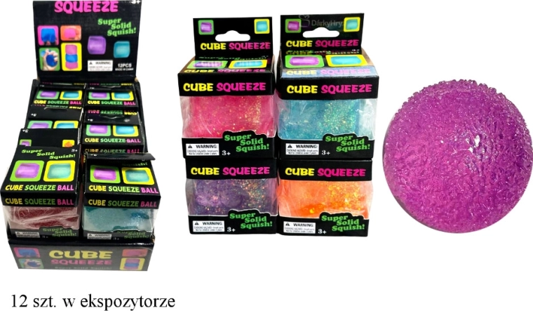 Sensorischer Anti-Stress-Gelball mit Glitzer