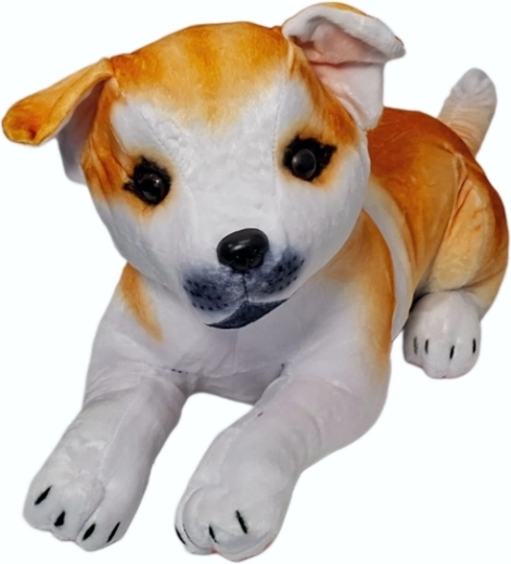 Plüschhund weiß-rotbraun - 1 Stück