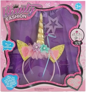 Kinder-Kostümset Einhorn – Tutu-Rock, Haarreif und Zauberstab