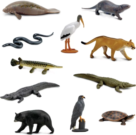 11 Mini-Tierfiguren aus den Everglades