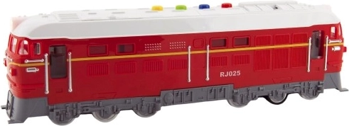 Plastlokomotive mit Batterie, mit Sound und Licht, 35 cm – Rot