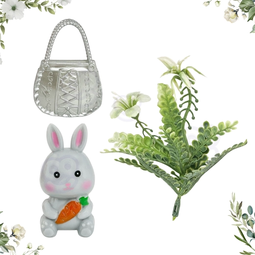 Süße Accessoires und Hasenfreund