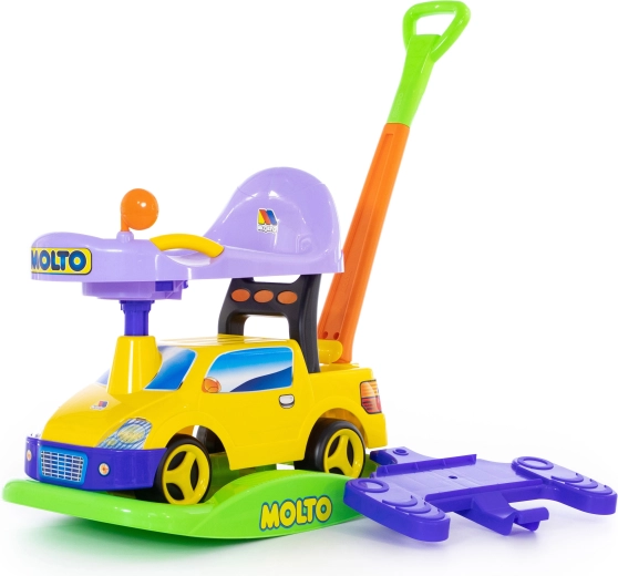 Kinder-Rutschauto und Schaukelauto mit Schiebestange