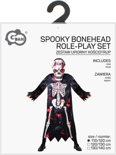 Kinder Skelettkostüm mit Maske 110–120 cm