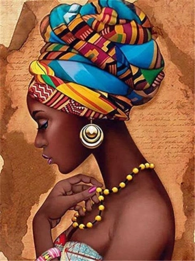 Norimpex Diamantmalerei Afrikanische Frau im Turban 30 × 40 cm