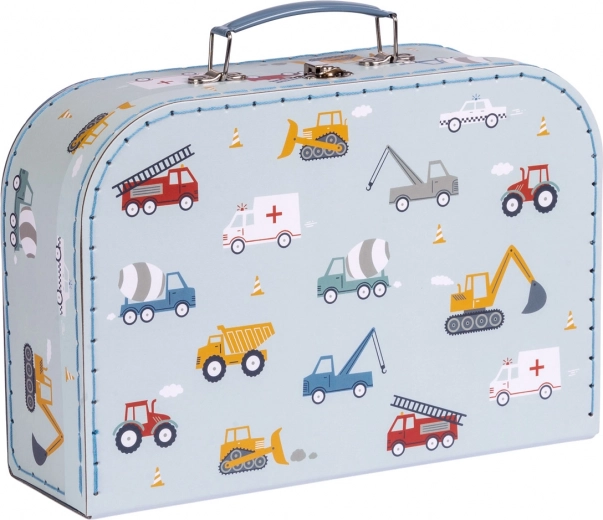 A Little Lovely Company Set aus zwei Kinderkoffern aus Karton mit Waldtier-Motiv – Fahrzeuge