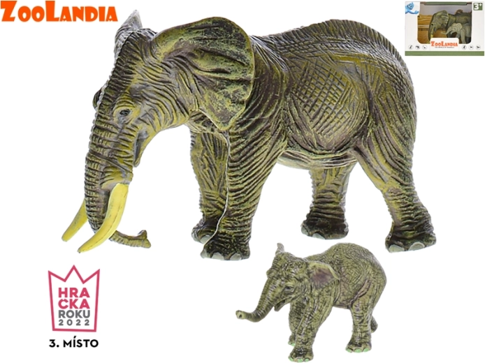 Zoolandia Elefant mit Jungtier – realistische Kunststofffigur für Kinder