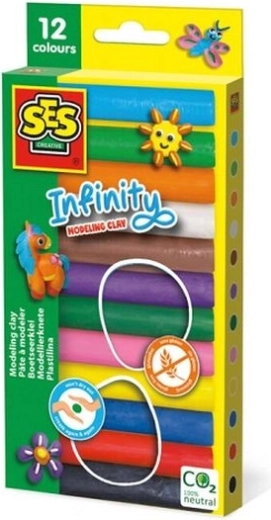 SES Plastilin Infinity 12 Farben 180 g
