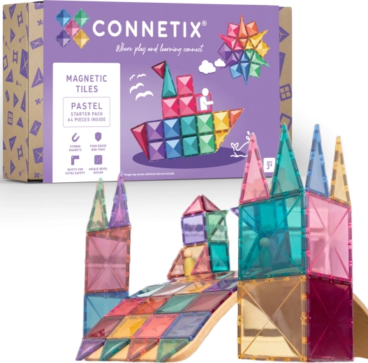 Connetix Pastel Starter Pack magnetische Bausteine 64 Stk.