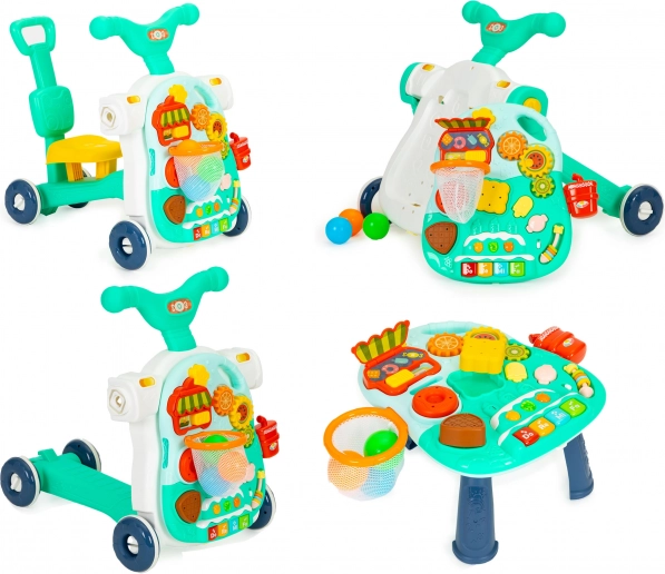 Rutschrad, Roller, interaktiver Lerntisch 4-in-1 für Kinder blau