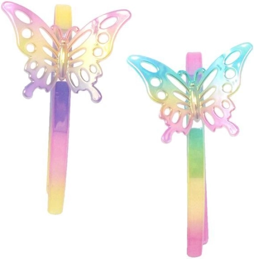 Pink Poppy pastellfarbener Regenbogen-Haarreif mit Schmetterling