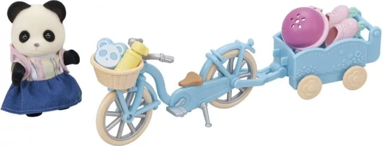 Fahrrad mit Korb und Anhänger