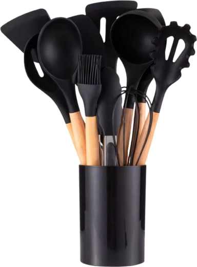 12-teiliges Küchenutensilien-Set – Schwarz, Mini