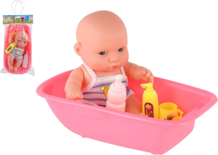 Teddies Baby in der Badewanne