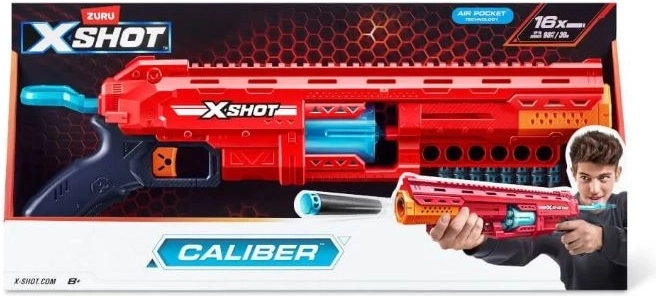 ZURU X-Shot Caliber Schaumstoff-Dartblaster mit Trommelmagazin