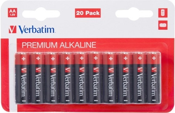 Alkalische Batterien AA 1,5 V VERBATIM, Packung mit 20 Stk.
