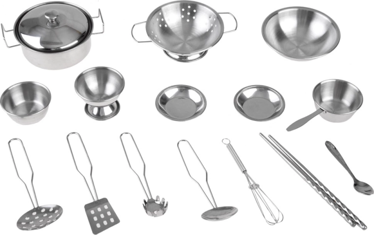 Umfangreiches Set aus Edelstahl-Zubehör