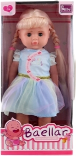 Laufpuppe im blauen Kleid 40 cm