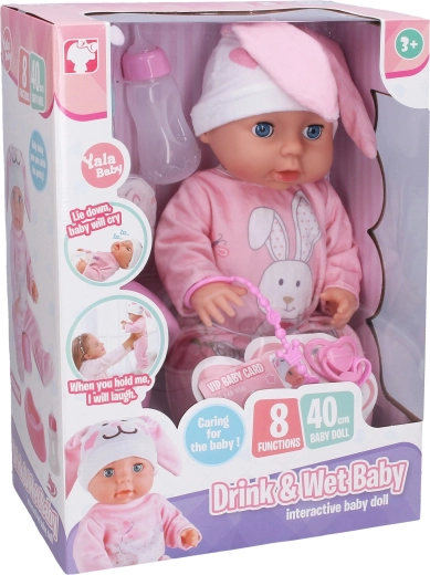 Pinkelndes Baby mit Soundeffekten, 40 cm
