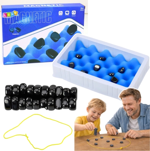 Magnetisches Geschicklichkeitsspiel mit Steinen, 40 Teile mit Spielunterlage