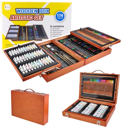 Künstler-Set im Holzkoffer, 174-teilig