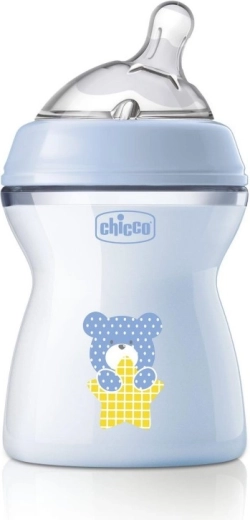 Chicco NaturalFeeling Anti-Kolik-Babyflasche 250 ml für Jungen ab 2 Monaten (2 m+)