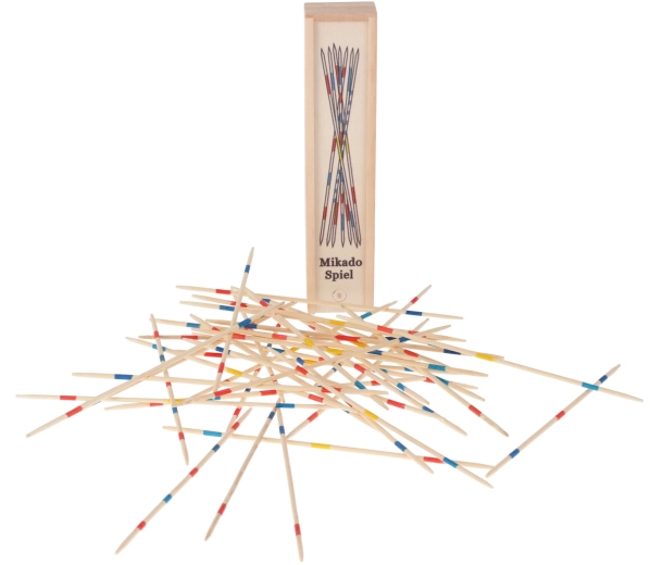 Mikado – Holzstäbchen im Holzetui