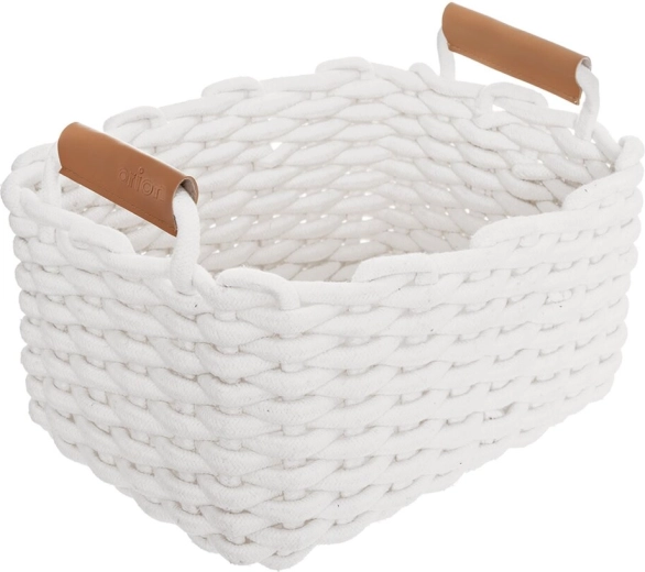 Aufbewahrungskorb Skandi aus Baumwolle, weiß 30 × 23 × 20,5 cm
