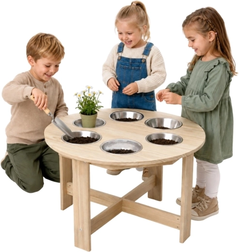 Classic World Lern-Gartentisch mit 6 Funktionen zum Spielen mit Sand, Wasser und Steinchen