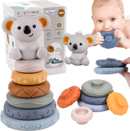 Woopie Baby Lernpyramide und Beißring Koala 2 in 1